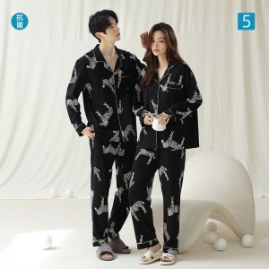Pijamas de Pareja Zebra Print - Algodón Antibacteriano Cómodo 