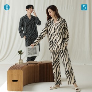 Pijama de Pareja Invierno | Algodón Antibacteriano Cómodo - Zebra Print 