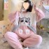 Pijama de Felpa Gruesa Mujer - Conjunto Cálido Anime Invierno | Ropa de Dormir 
