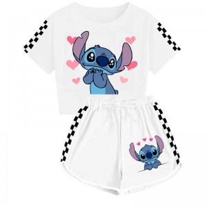 Pijama Deportivo Niños Stitch - Conjunto Corto Verano | Ropa de Dormir Cómoda 
