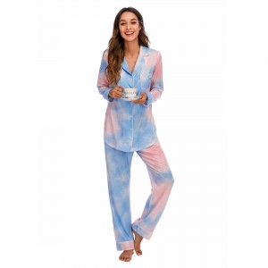 Pijama de Algodón Larga Mujer - Cómoda Pijama Tie Dye | Pijamas Primavera 
