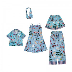 Pijama Seda Imitación Verano - Conjunto 5 Piezas Mujer | Ropa Hogar Cómoda 