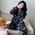 Pijama Seda Helada Gato Negro - Conjunto Premium Otoño | YASMINWANG 