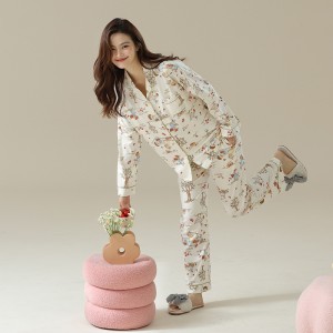 Pijama de Algodón Animal Print | Conjunto Cómodo Mujer Otoño 