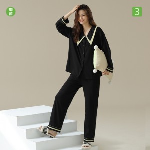 Pijama de Algodón Mujer - Estilo Francés Elegante | Conjunto Primavera/Otoño 