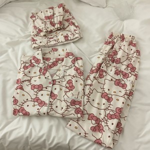 Pijama Hello Kitty Mujer Invierno | Juego 3 Piezas Leche de Seda Cómodo 