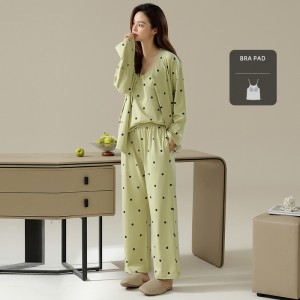 Pijama con Sujetador Incorporado - Conjunto Algodón Cómodo | Mujer 