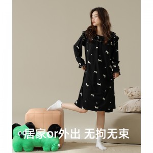 Camisón de Algodón Manga Larga Mujer - Ropa de Dormir Cómoda Otoño 