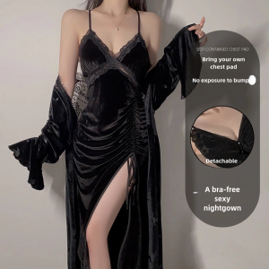 Conjunto Pijama de Terciopelo Elegante - Bata a juego | Ropa de Dormir 