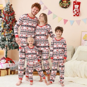 Pijama Familiar Navideño a Juego - Conjunto de Franela para Padres e Hijos 
