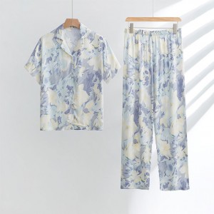 Pijama de Verano Rayón Satinado - Estilo Vintage y Ligero | Ropa de Casa 