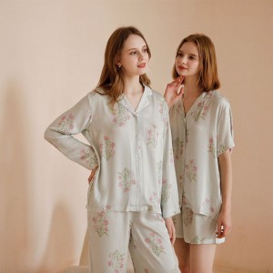 Pijama Satén Modal Mujer - Conjunto Manga Larga Suave | Ropa de Casa 