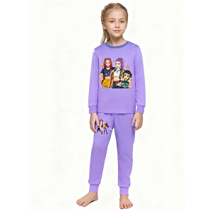 Pijama K-pop Demon Hunter Niña - Conjunto Manga Larga Cómodo | Pijamas Temáticas 