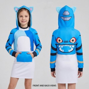 Mono de Gato Diablo K-POP | Pijama Tigre Azul para Adultos y Niños 