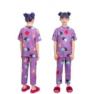 Pijama K-POP Zoey Cazadora | Estampado Geométrico Púrpura Unisex 