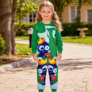 Pijama Roblox Rainbow Friends Verde | 2 Piezas Infantil Suave 