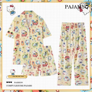 Pijama Hello Kitty Mujer 3 Piezas | Algodón Cómodo Sanrio 