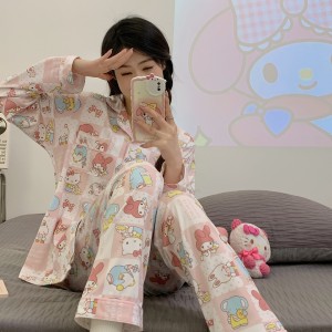 Pijama de Algodón para Mujer - Cómoda y Cute para Dormir | Pijama Manga Larga 