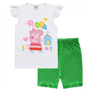Pijama Infantil Peppa Pig - Algodón, Manga Corta | Ropa de Dormir 