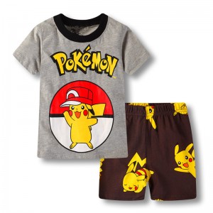 Pijama Infantil Pikachu Verano | Conjunto Corto Algodón Niños 