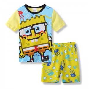 Pijama Corto Bob Esponja para Niños | Algodón Fresco Verano 