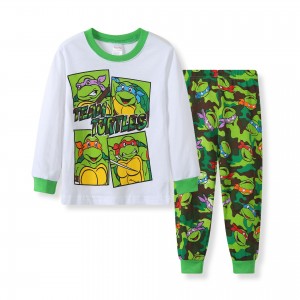 Pijama Ninja Tortugas Niños - Manga Larga Verano Algodón | Ropa de Dormir 