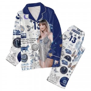 Pijamas Taylor Swift | Conjunto de Franela Gruesa para Invierno y Navidad 