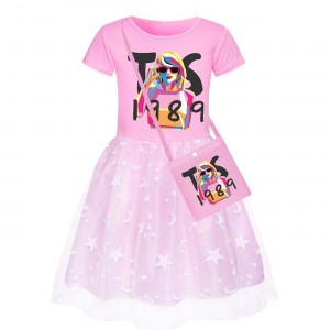 Pijama Niña Taylor Swift | Falda Arcoíris de Algodón y Bolso Regalo 